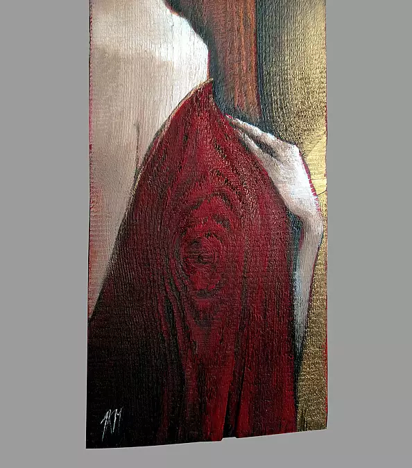 Jolanta Karczewska-Mełnicka - Angel Pallido wood 101 cm / 28 cm