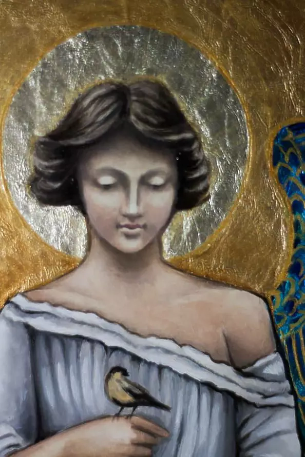 Anna Kloza Rozwadowska - Anioł Stróż ze skrzydłami witrażowymi