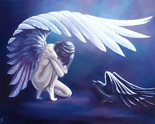 Natalia Zołotcewa - Angel and black bird
