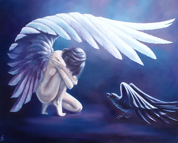 Natalia Zołotcewa - Angel and black bird