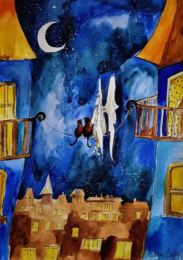 Adriana Laube - Angel and cats