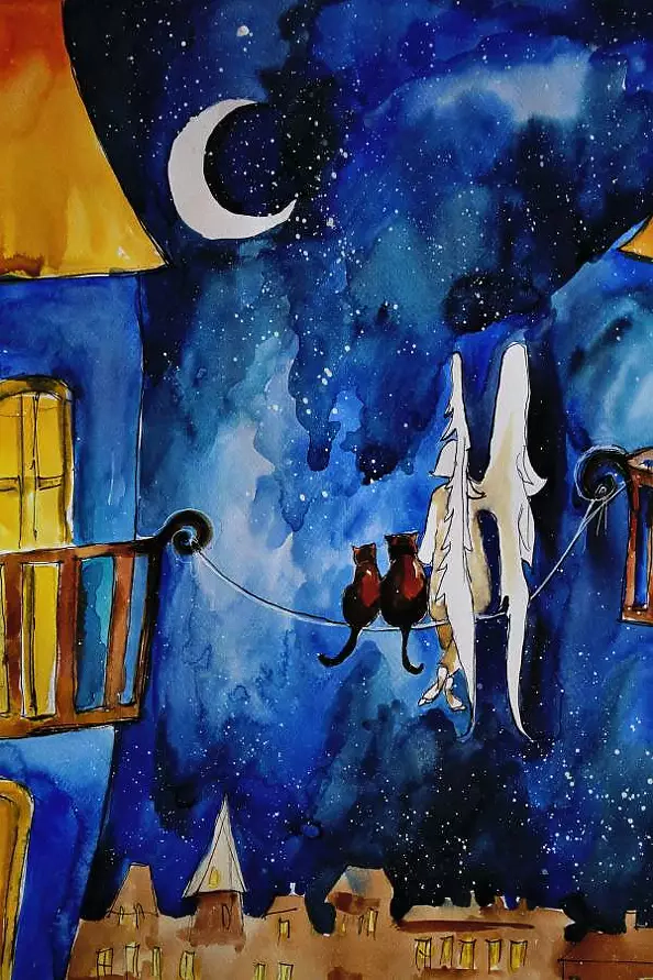 Adriana Laube - Angel and cats