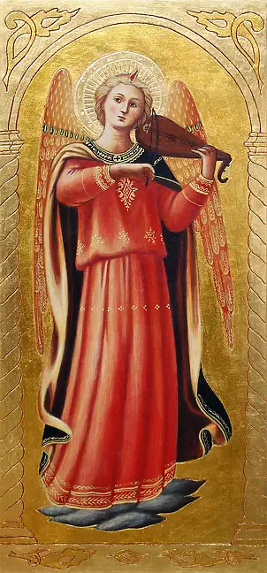 Malwina Wójcik - Engel musizieren - Feines Fragment von Fra Angelico Tabernacle Linaiuoli dem fünfzehnten Jahrhundert