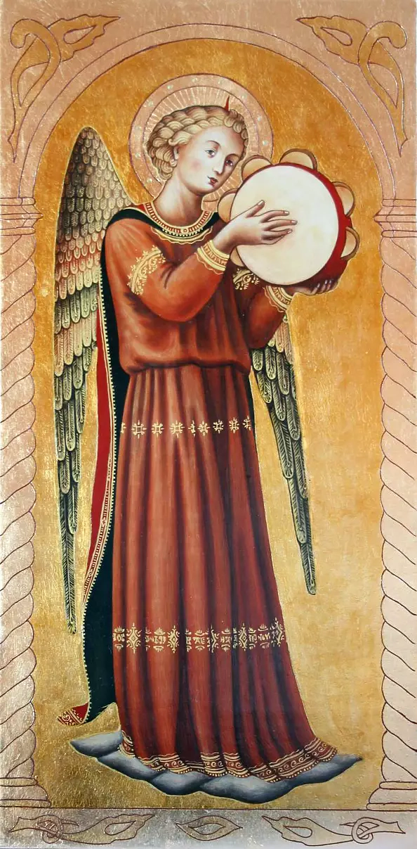 Malwina Wójcik - Anioł muzykujący - według fragmentu dzieła Fra Angelico Tabernakulum Linaiuoli z XV wieku
