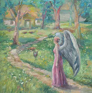 Sabina Salamon - Guardian Angel oil on canvas