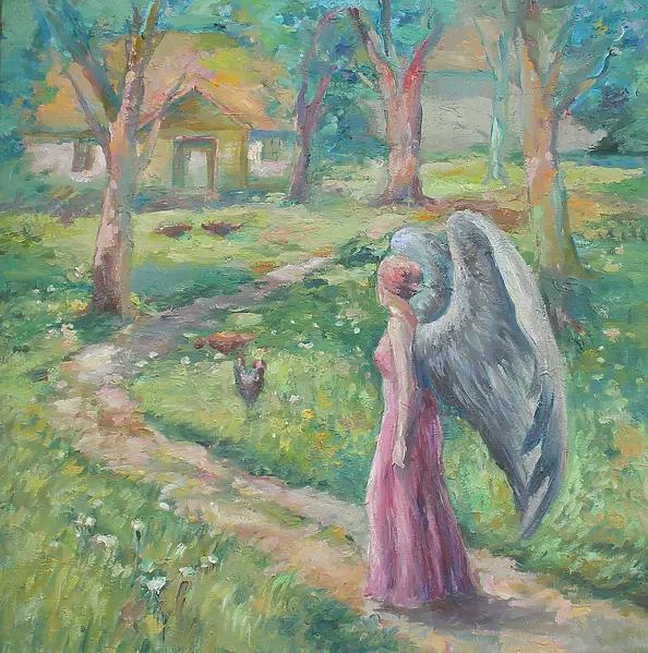 Sabina Salamon - Guardian Angel oil on canvas