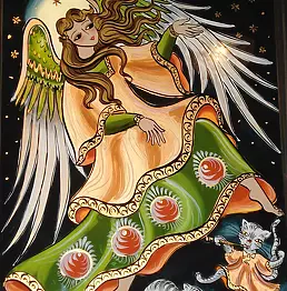 Janina Walczak Budzicz - Angel dancing with cats