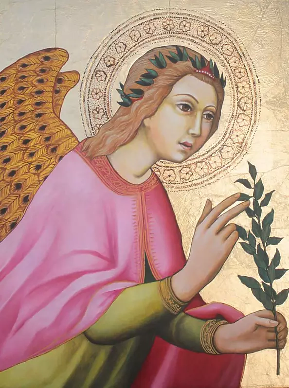 Anna Kloza Rozwadowska - Angel according to Sano di Pietro a baptism souvenir