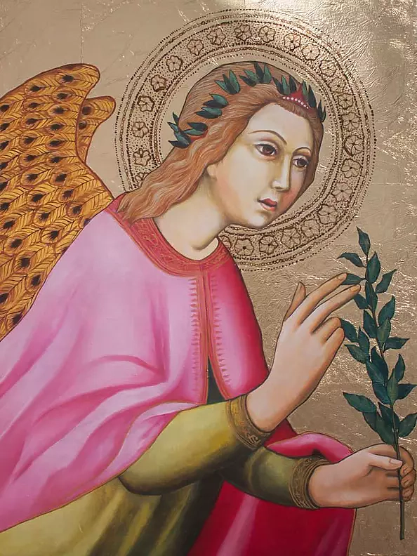 Anna Kloza Rozwadowska - Angel according to Sano di Pietro a baptism souvenir