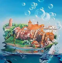 Maja Wolf, Ангел воспоминаний, Жикле - холст, 76 x 95