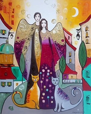 Ewa Boińska - Angels and cats