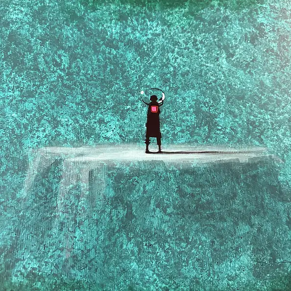 Sebastian Garyantesiewicz, Subatomare Zonenanomalie, Acrylgemälde - Leinwand, 100 x 100