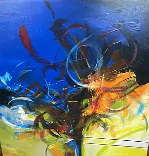 Mirosław Cholewinski, Anstraction, Peinture à l'huile - toile, 80 x 90