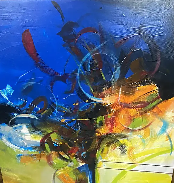 Mirosław Cholewinski, Anstraction, Peinture à l'huile - toile, 80 x 90