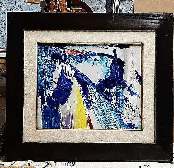 Giovanni Greco, Apogée, Peinture acrylique, Craie, Techniques mixtes - carton/carton rigide, 38 x 32