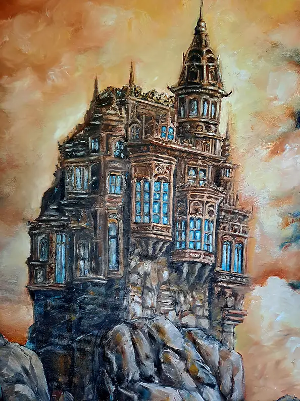 Kinga Zawidlak, Architecture of the Soul: The Inner Observer, Glaze, Oil painting - canvas, 85 x 85