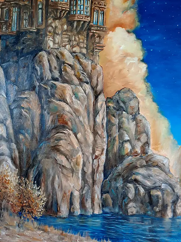 Kinga Zawidlak, Architecture of the Soul: The Inner Observer, Glaze, Oil painting - canvas, 85 x 85