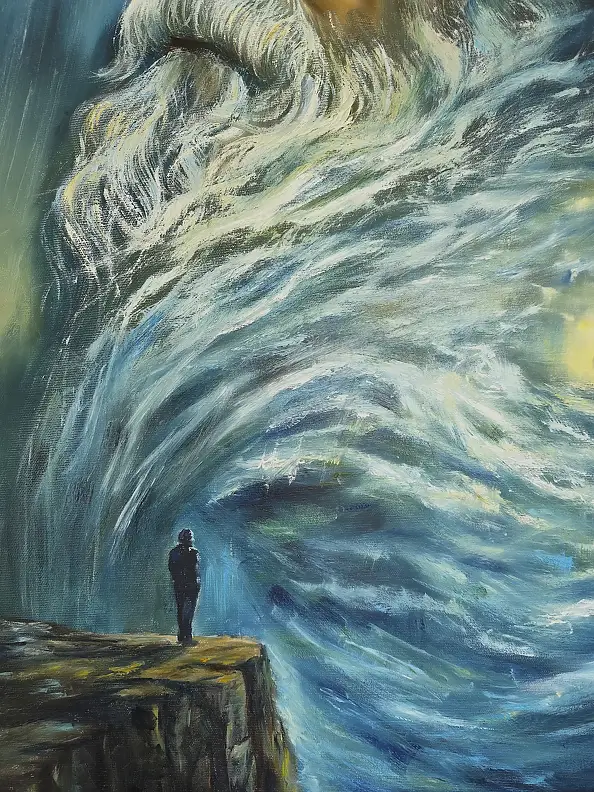 Kinga Zawidlak, Architecture of the Soul: The Space of Salvation, Glaze, Oil painting - canvas, 80 x 80