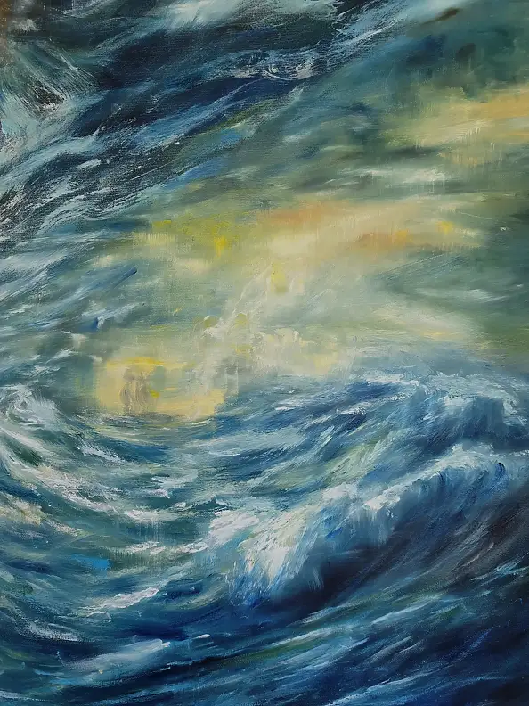 Kinga Zawidlak, Architecture of the Soul: The Space of Salvation, Glaze, Oil painting - canvas, 80 x 80