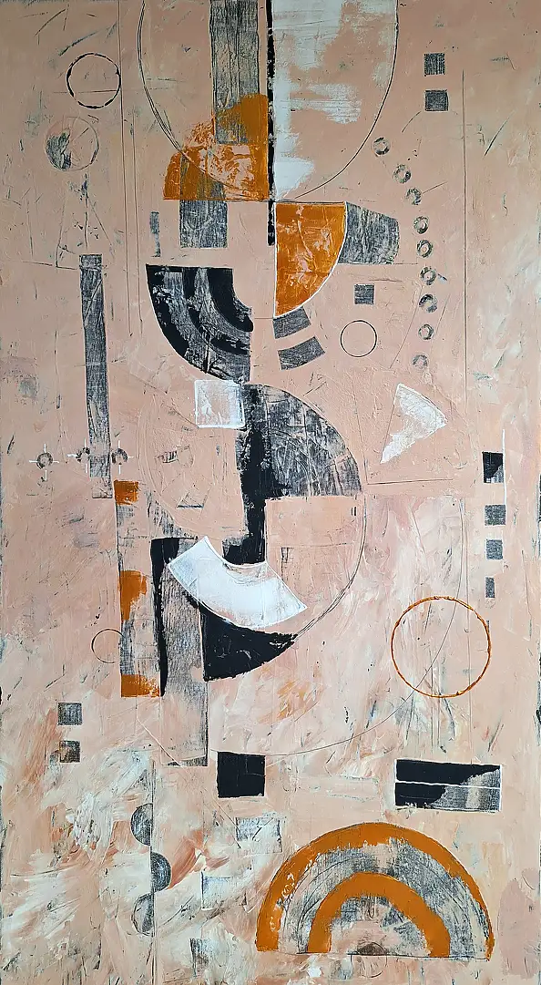 Magda Malinowska, Architecture of Memory, Acrylic painting - canvas, 130 x 70