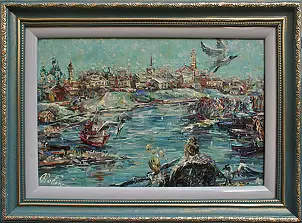 Natallia Savitskaya - ArtworkFeeding the seagulls.