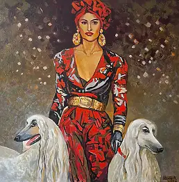 Renata Kulig Radziszewska, Aristocrats, Oil painting - canvas, 90 x 90