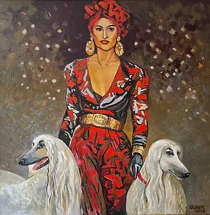 Renata Kulig Radziszewska, Aristokraten, Ölbild - Leinwand, 90 x 90