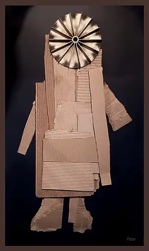 Zbigniew Suwała, Assemblage No. 1 ZIGGY, Other, Collage - inne, carton/cardboard, 70 x 120