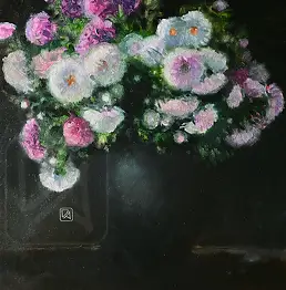 Agnieszka Długołęcka, Astry (C1), Obraz olejny - płótno, 30 x 40