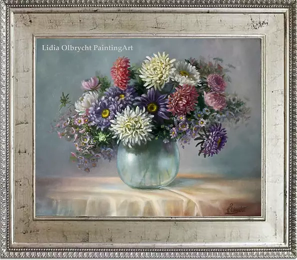Lidia Olbrycht - Asters - flowers in a vase