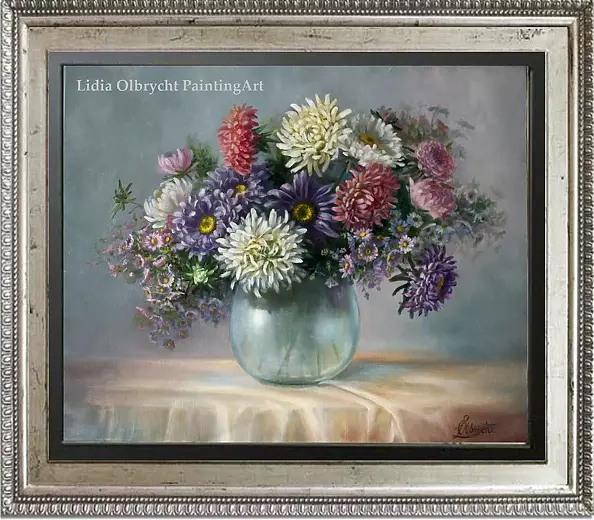Lidia Olbrycht - Asters - flowers in a vase