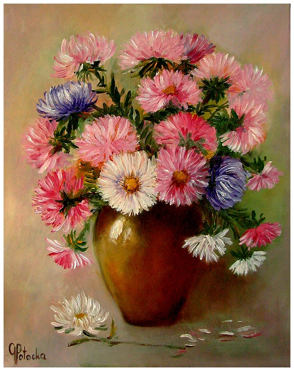 Grażyna Potocka - Astra oil painting 44-35cm 