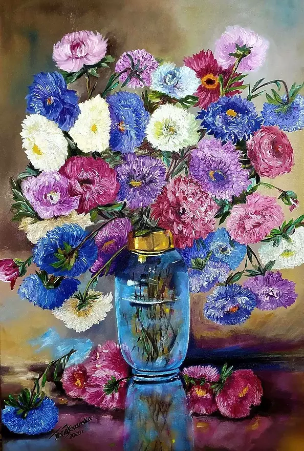Teresa Kopańska - Asters in a jar