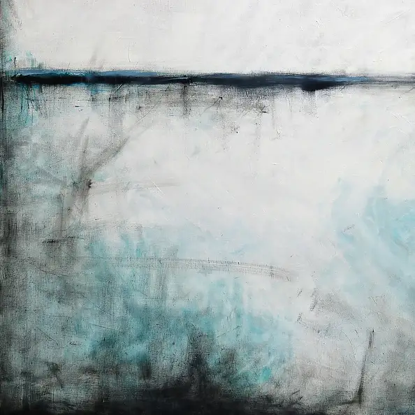 Maja Gajewska, Atrament z turkusem I, Obraz olejny - płótno, 100 x 120