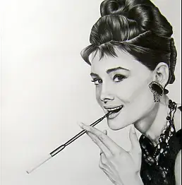 Małgorzata Kwiatkowska, Одри Хепберн.,  - папір, 42 x 59
