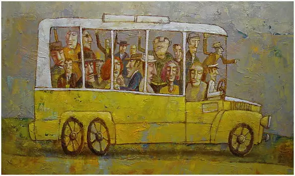 Wiktor Najbor - Autobus jadący w prawo