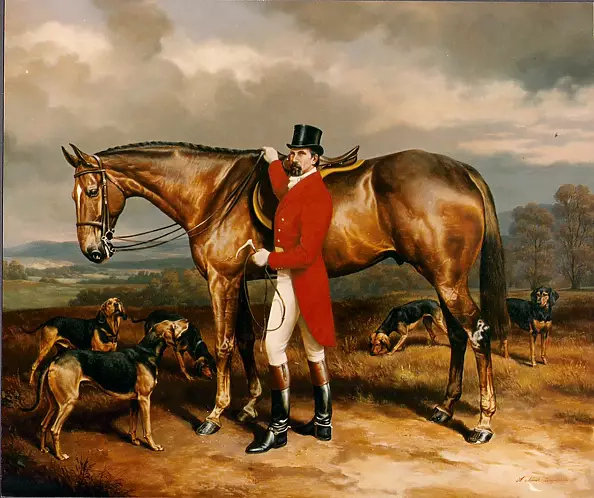 Andrzej Novak-Zemplinski - Self-portrait with Janek and hounds