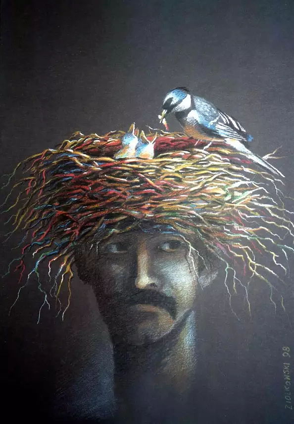 Grzegorz Ziółkowski - Self Portrait with Nest
