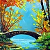 Olha Darchuk - Herbstteich mit Brücke