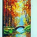 Olha Darchuk - Autumn Pond with Bridge