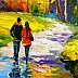 Olha Darchuk, Autumn Stroll in a Vibrant Forest, Oil painting - canvas, 30 x 40