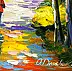 Olha Darchuk, Autumn Stroll in a Vibrant Forest, Oil painting - canvas, 30 x 40
