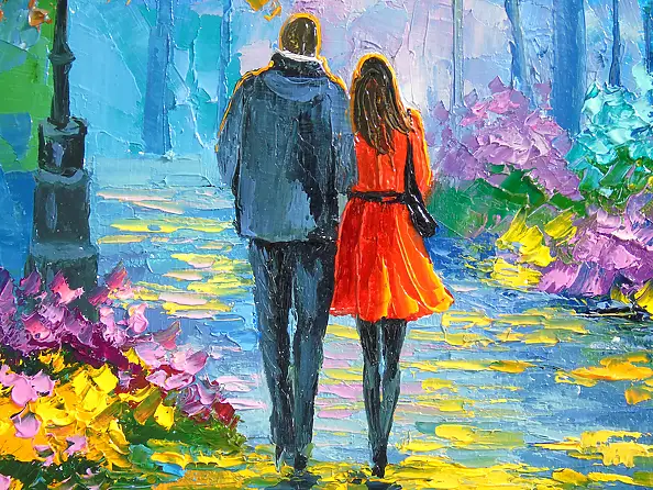 Olha Darchuk, Autumn Warmed by Love , Obraz olejny - płótno, 30 x 40