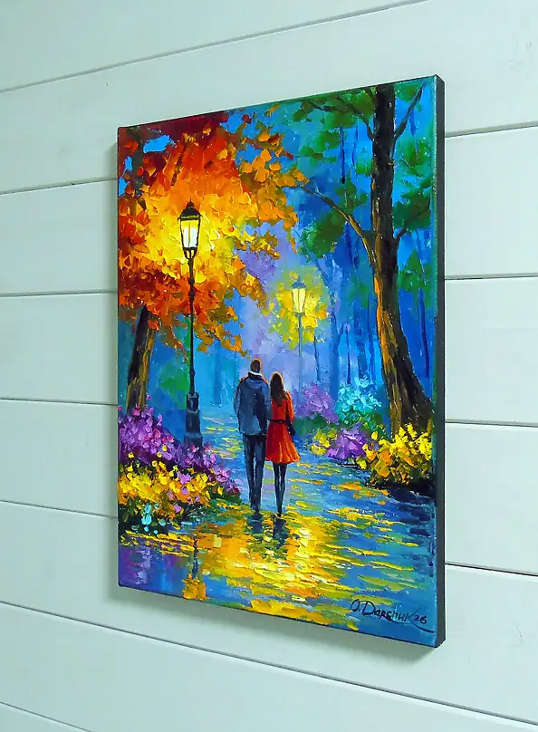 Olha Darchuk, Autumn Warmed by Love , Obraz olejny - płótno, 30 x 40