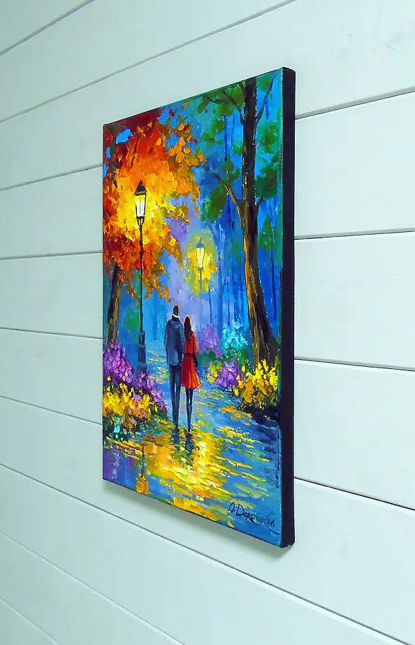 Olha Darchuk, Autumn Warmed by Love , Obraz olejny - płótno, 30 x 40