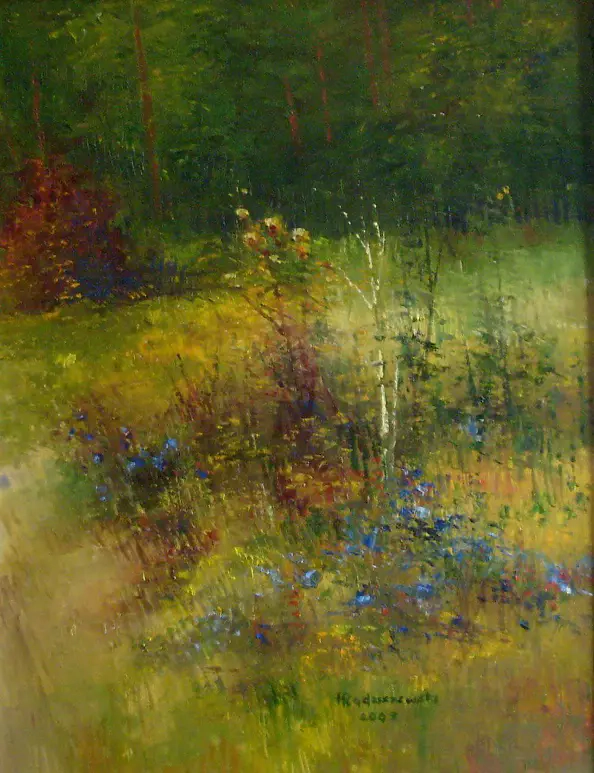 Henryk Radziszewski - Wiosenns łąka pod lasem