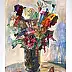 Rita Staszulonok, Autumn flowers, Tempera - karton/tektura, 70 x 100