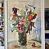 Rita Staszulonok, Autumn flowers, Tempera - karton/tektura, 70 x 100