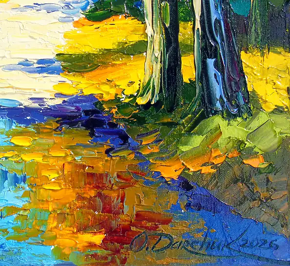 Olha Darchuk, Autumn for Two, Obraz olejny - płótno, 40 x 50