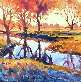 Mariusz Gosławski, осень, Акрилова картина - плита, 60 x 50